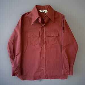 Vintage Levi's Shirt Women's Small Rust Red Long Sleeve Button Up Workwear